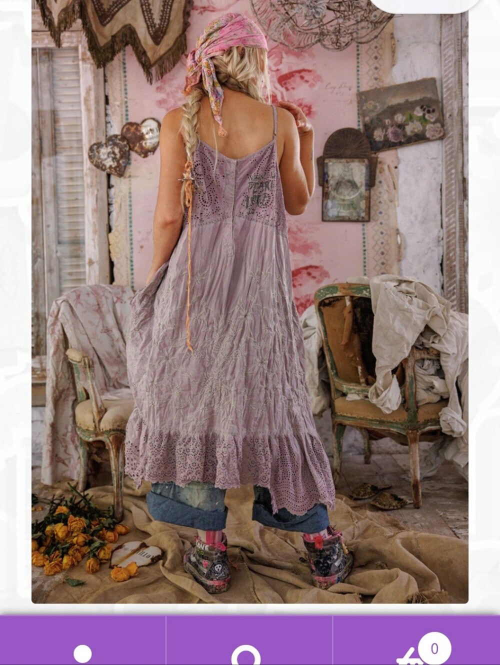 Magnolia Pearl Vianney Slip Dress Lilac Ash - Picture 5 of 9